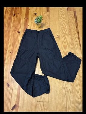 BURNING TORCH Anthropologie Womens Cotton/Cupro Wide Leg Pants Black Sz XS